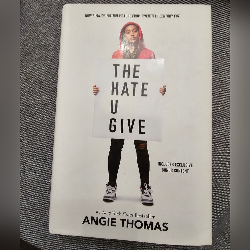 Hardcover novel. Young adult. The Hate You Give by Angie Thomas